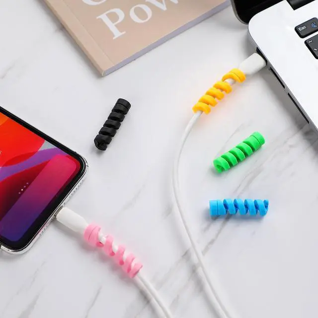 Alt view image 6 of 7 - 40 Pieces Colorful Cartoon Charger Cable Protectors USB Charger Saver Silicone Buddies Flexible Cable Wire Protectors Cute for Most Cellphone Data Lines Chargers Accessory, Various Styles
