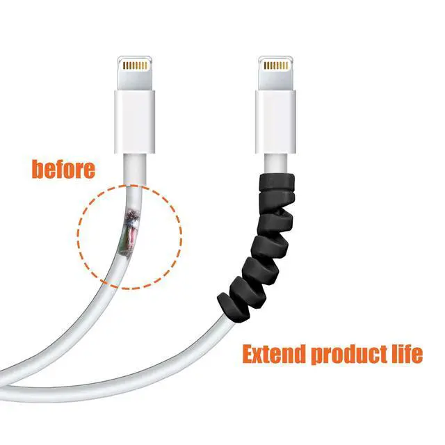 Alt view image 3 of 7 - 24 Pcs Charger Cable Protector, Spiral USB Wire Protector,Black
