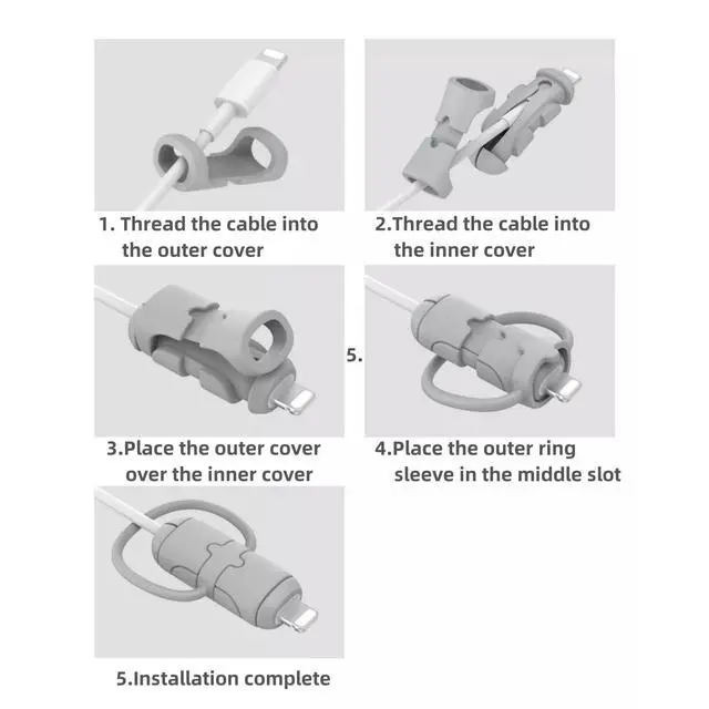 Alt view image 5 of 6 - 3 Set Charger Cable Protector USB-C Charging Cord End Protective Armor Case Heavy Duty Silicone Sleeve Teminal Tips Saver for Android Phone Smartphone Tablet Fast Charging USB Type-C Ports