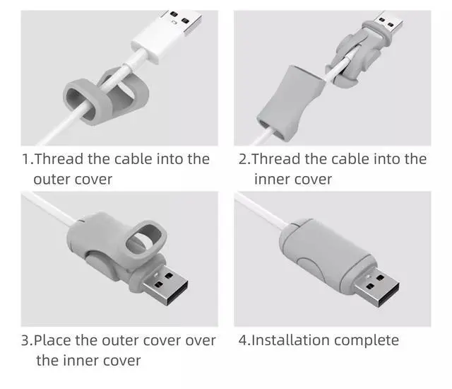 Alt view image 6 of 6 - 3 Set Charger Cable Protector USB-C Charging Cord End Protective Armor Case Heavy Duty Silicone Sleeve Teminal Tips Saver for Android Phone Smartphone Tablet Fast Charging USB Type-C Ports