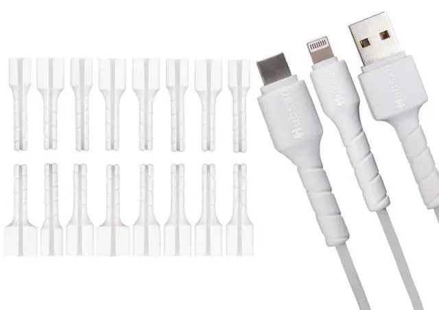 Main image of 16-Pack Cable Saver for iPhone Lightning & USB-C Cord Charging Cable Protector Sleeve Anti-Fray Cord Saver Set, Replacement Pack for Phone Charger Cable Management