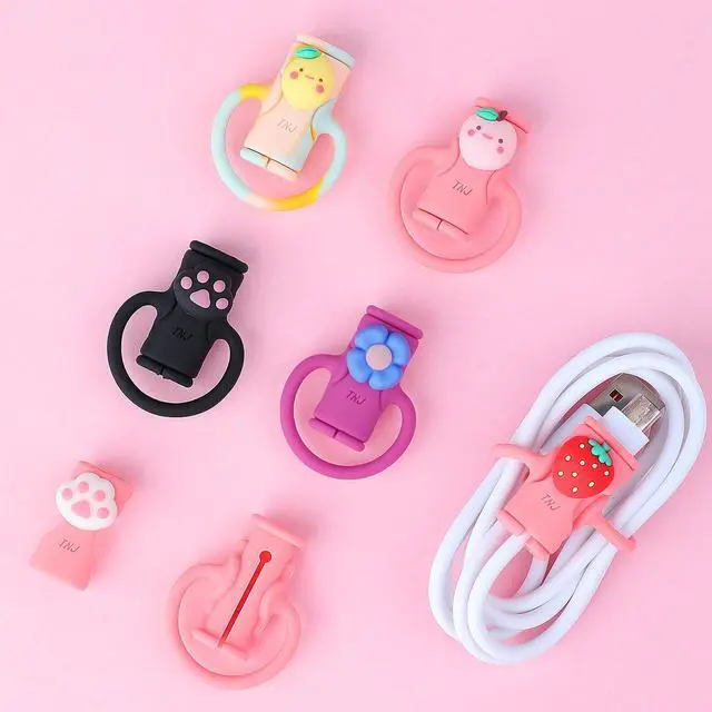 Alt view image 7 of 7 - Cable Protector for iPhone Charger, Silicone Charger Cord Protector Cute Black Cat Claws Wire Protector 2 in 1 Flexible Cable Protectors for Cords Anti-Break Charging Cable Cord Saver Winder