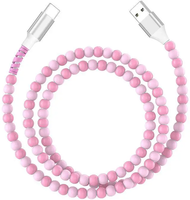 Main image of 3FT USB-A to USB-C Fast Charging Cable Beaded &Data Sync Women Girl