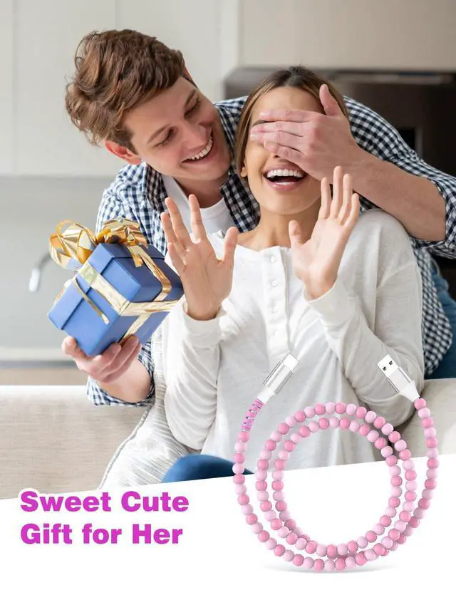 Alt view image 2 of 7 - 3FT USB-A to USB-C Fast Charging Cable Beaded &Data Sync Women Girl