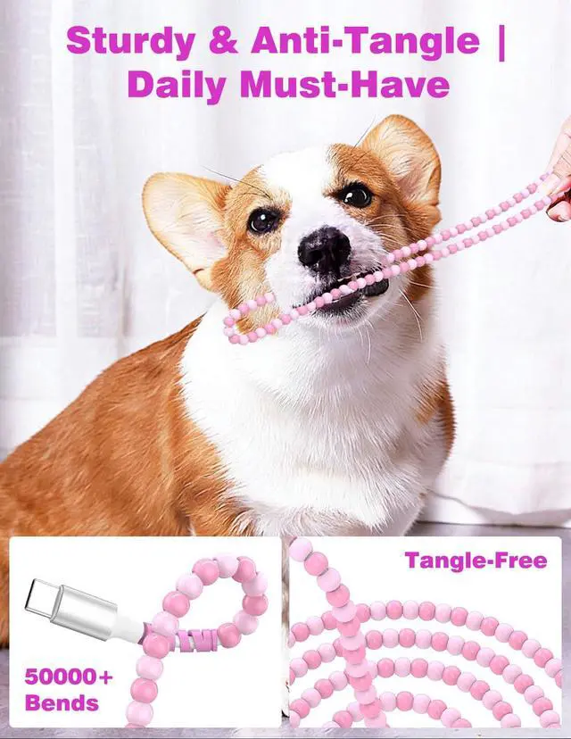 Alt view image 6 of 7 - 3FT USB-A to USB-C Fast Charging Cable Beaded &Data Sync Women Girl
