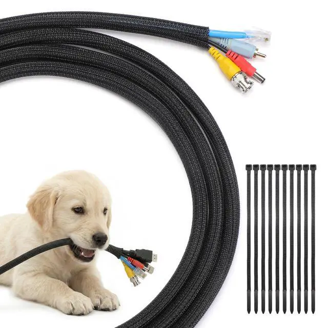 Main image of 10ft - 1/2 inch Cord Protectors from Pets no Chew, Black