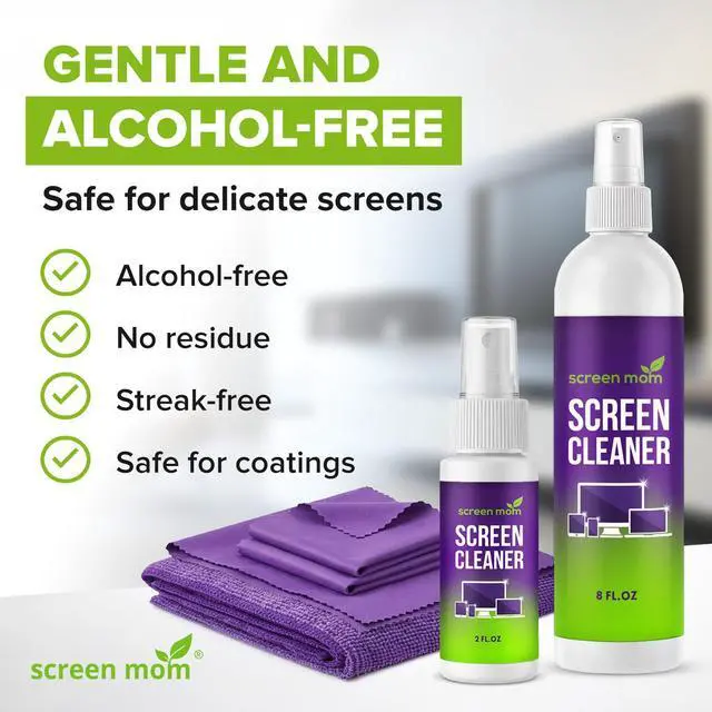 Alt view image 4 of 7 - Screen Cleaner Spray 8oz & 2oz for TV, Car, Laptop and Computer