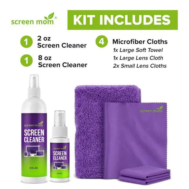 Alt view image 7 of 7 - Screen Cleaner Spray 8oz & 2oz for TV, Car, Laptop and Computer