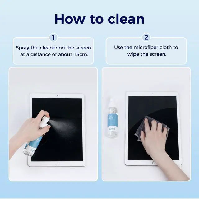 Alt view image 6 of 7 - Screen Cleaner Kit with 4 oz Refill, Cloth, Funnel & Sprayer