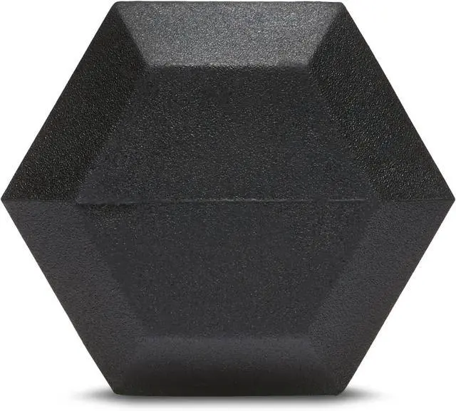 Alt view image 4 of 6 - Rubber Hex Dumbbell with Comfortable Handle for Home Gym Workout, 20 Pounds, Single, Black