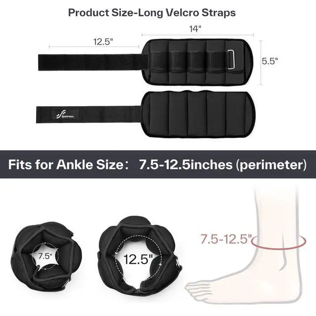 Alt view image 5 of 7 - Adjustable Ankle Weights, 2-10 lb per Pair, Removable Weights