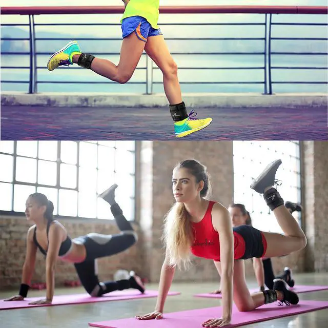 Alt view image 6 of 7 - Adjustable Ankle Weights, 2-10 lb per Pair, Removable Weights
