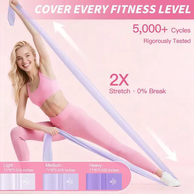 Alt view image 7 of 7 - Pilates Kit with Ankle Weights, Pilates Essentials Kit for Women, Pilates Equipment with 14.5" Pilates Ring and Ball, Resistance Bands, Core Sliders & Grip Socks for Home Workouts (Pink)