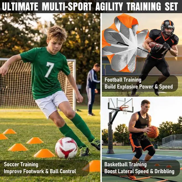 Alt view image 6 of 7 - Agility Ladder, Agility Speed Training Equipment Set, 20ft Speed Ladder