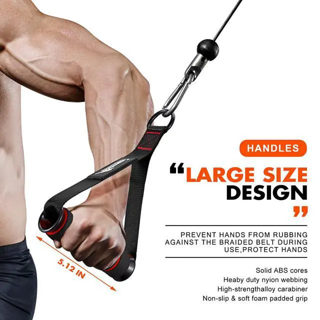 Alt view image 4 of 7 - Exercise Handles, Replacement Fitness Equipment for Pilates,Yoga,Strength Trainer, Heavy Duty Comfortable Cable Handle Compatible With High Bearing Capacity Pulley Handles, Pull Down Home Gym