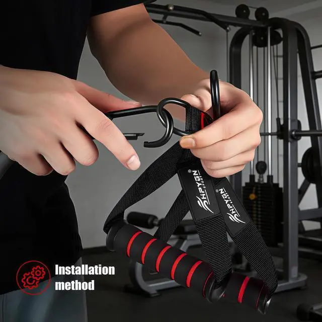 Alt view image 5 of 7 - Exercise Handles, Replacement Fitness Equipment for Pilates,Yoga,Strength Trainer, Heavy Duty Comfortable Cable Handle Compatible With High Bearing Capacity Pulley Handles, Pull Down Home Gym