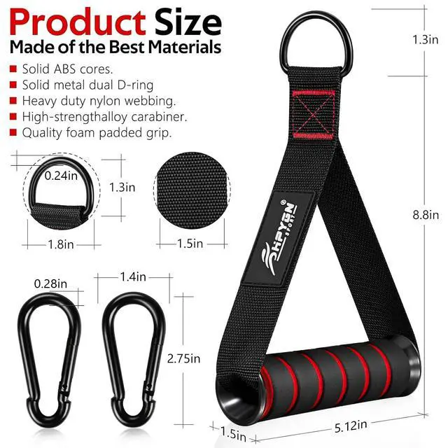 Alt view image 6 of 7 - Exercise Handles, Replacement Fitness Equipment for Pilates,Yoga,Strength Trainer, Heavy Duty Comfortable Cable Handle Compatible With High Bearing Capacity Pulley Handles, Pull Down Home Gym