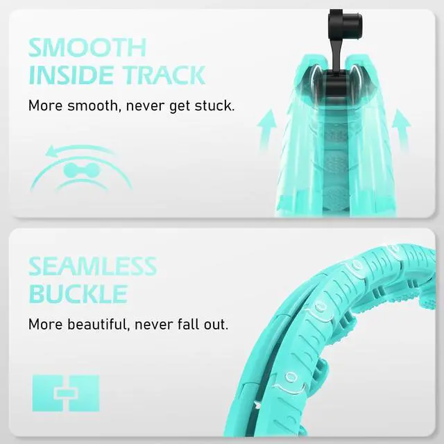 Alt view image 5 of 7 - Weighted Hula Circle with 26/32 Links(56-66 Inch) for Adults Weight Loss, Infinity Fitness Hoop Plus Size, for Women Smart Exercise Equipment