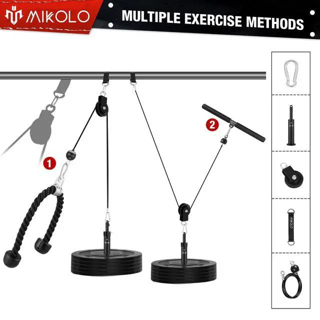 Alt view image 5 of 5 - Fitness LAT and Lift Pulley System, Dual Cable Machine(70'' and 90'') with Upgraded Loading Pin for Triceps Pull Down, Biceps Curl, Back, Forearm, Shoulder-Home Gym Equipment(Patent)