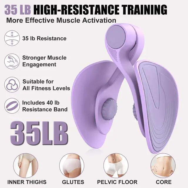 Alt view image 2 of 7 - Pelvic Floor Exercise Devices 35lb Resistance Kegel Thigh Trainer with Band