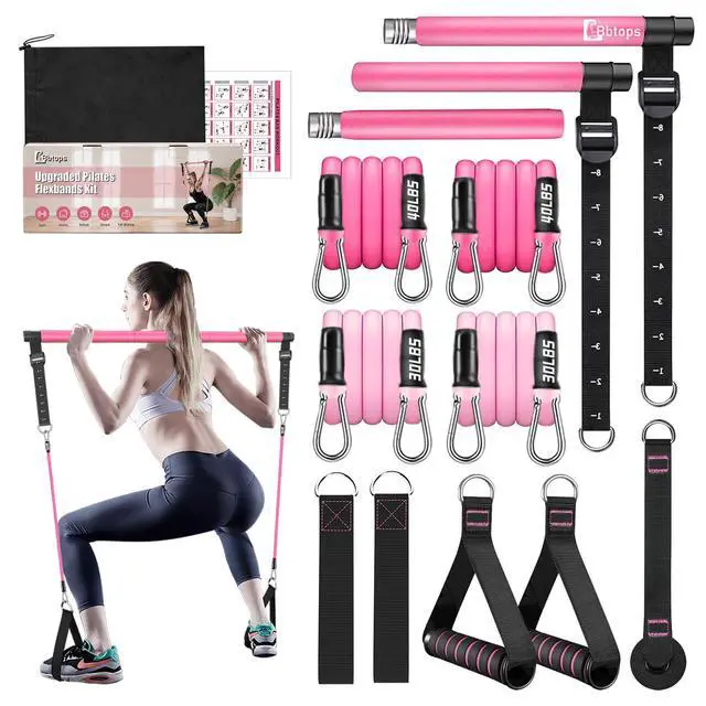 Main image of Pilates Bar Kit with Resistance Bands,Full Body Workout Equipment
