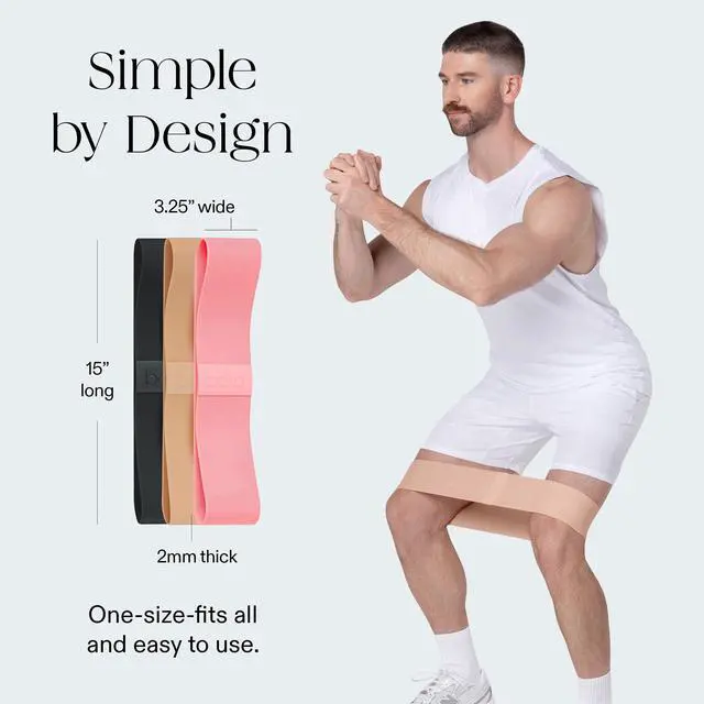 Alt view image 4 of 6 - Bands Resistance Bands, Non-Slip Fabric Exercise Bands, 3 Pack