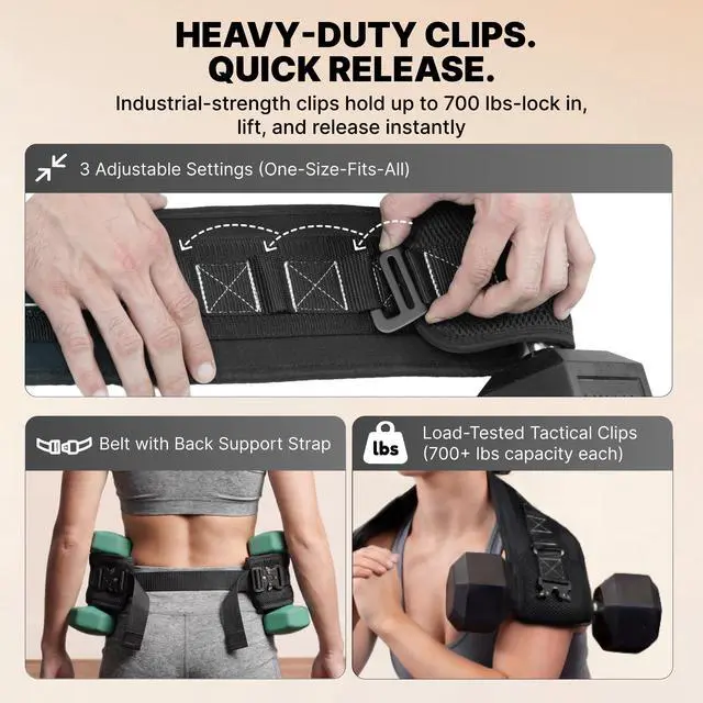Alt view image 6 of 7 - Hip Thrust Belt - Dual-Strap Glute Builder for Dumbbells, Plates, Kettlebells (Supports up to 700 lbs) - Comfortable Padded Booty Belt for Home & Gym (Black)