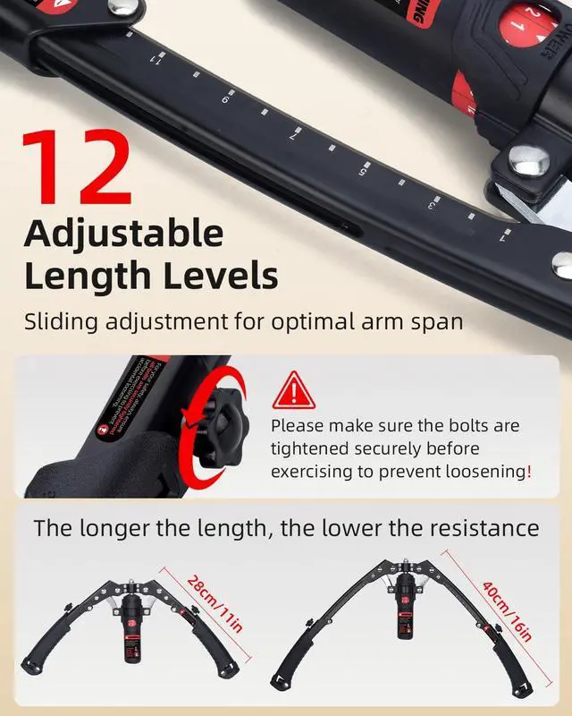 Alt view image 3 of 7 - Twister Arm Exerciser, Hydraulic Power Chest Expander Max 440 LBS