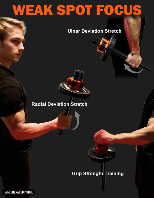 Alt view image 4 of 7 - 2 in Forearm Strengthener Trainer,Wrist Bar for Strength Exerciser