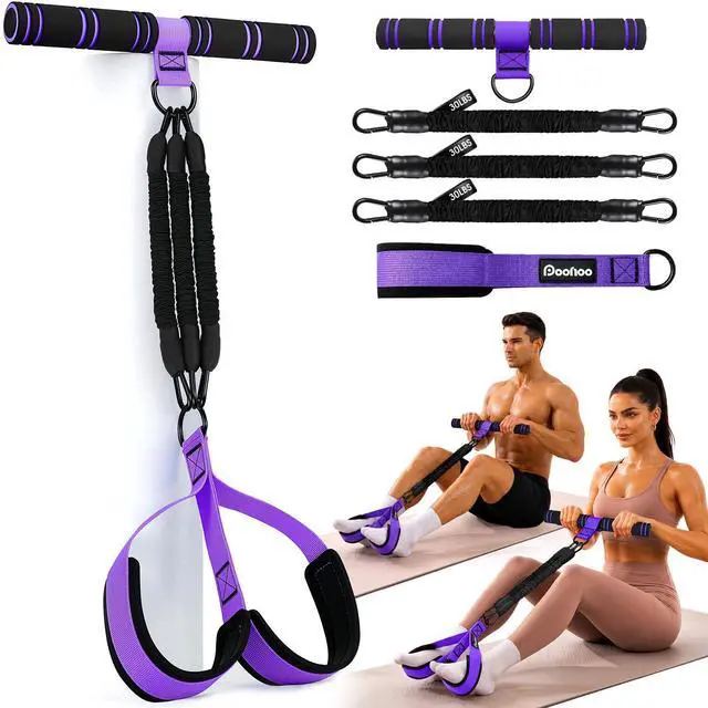Main image of Adjustable Foot Pedal Resistance Band with Handle, Multifunction AB/Core Workout Equipment for Women, 3-in-1 Exercise Bands for Working Out, 30-90lbs Heavy Duty Home Gym Yoga Fitness Equipment