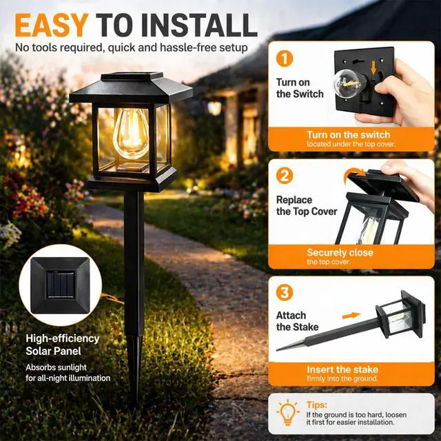 Alt view image 3 of 7 - Solar Pathway Lights 2-Pack for for Yard Walkways