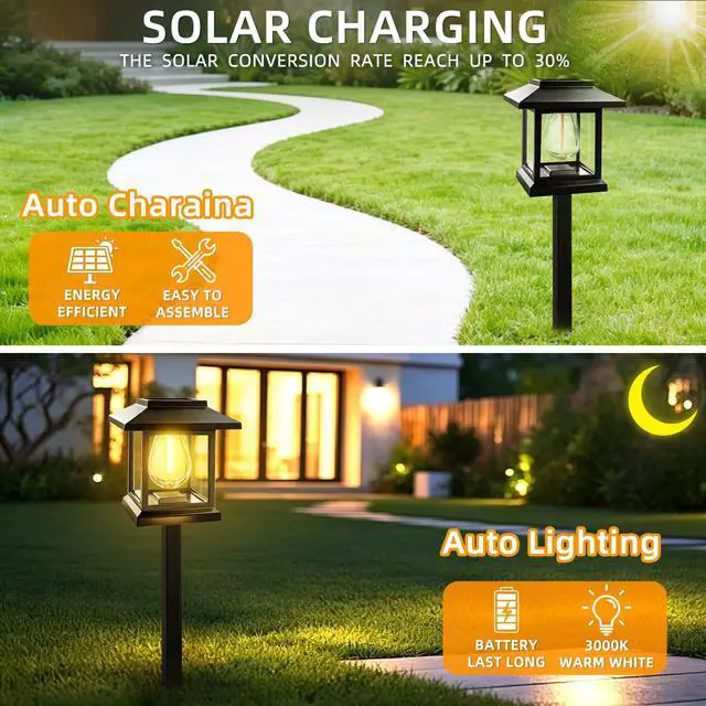 Alt view image 5 of 7 - Solar Pathway Lights 2-Pack for for Yard Walkways
