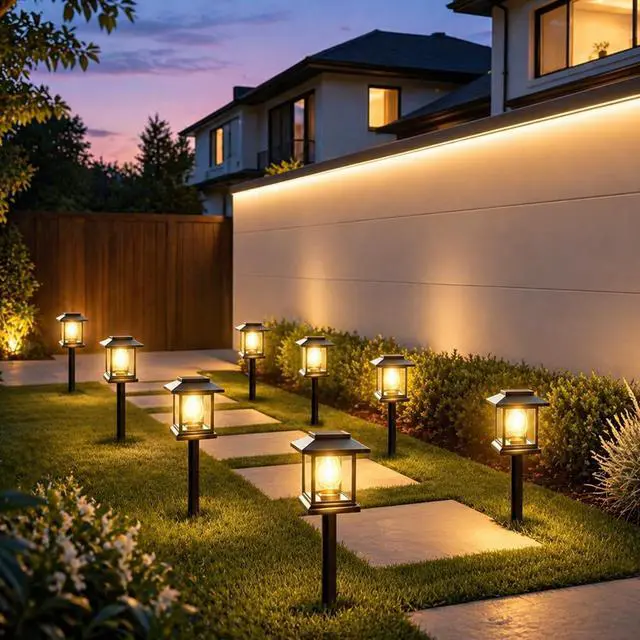 Alt view image 7 of 7 - Solar Pathway Lights 2-Pack for for Yard Walkways