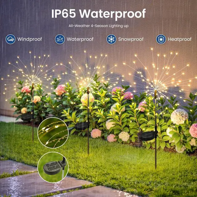 Alt view image 6 of 7 - 2Pack Solar Lights Outdoor, 120LED Firework Lights