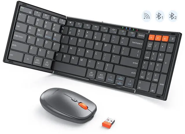 Main image of Foldable Keyboard and Mouse Combo, Bluetooth Portable Set