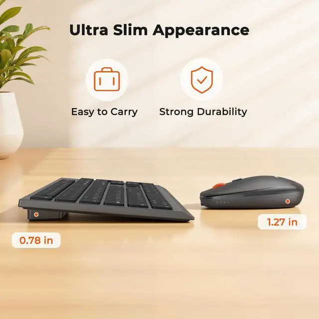 Alt view image 2 of 7 - Rechargeable Bluetooth Keyboard and Mouse Combo, Scissor-Switch
