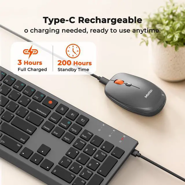 Alt view image 5 of 7 - Rechargeable Bluetooth Keyboard and Mouse Combo, Scissor-Switch