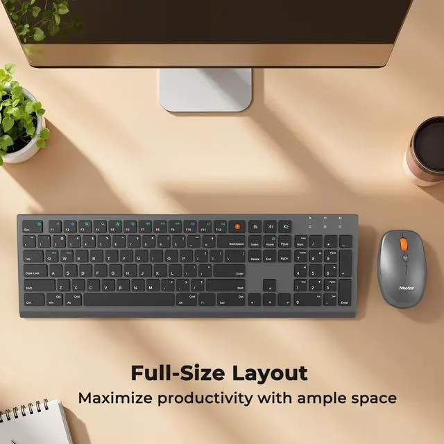 Alt view image 6 of 7 - Rechargeable Bluetooth Keyboard and Mouse Combo, Scissor-Switch