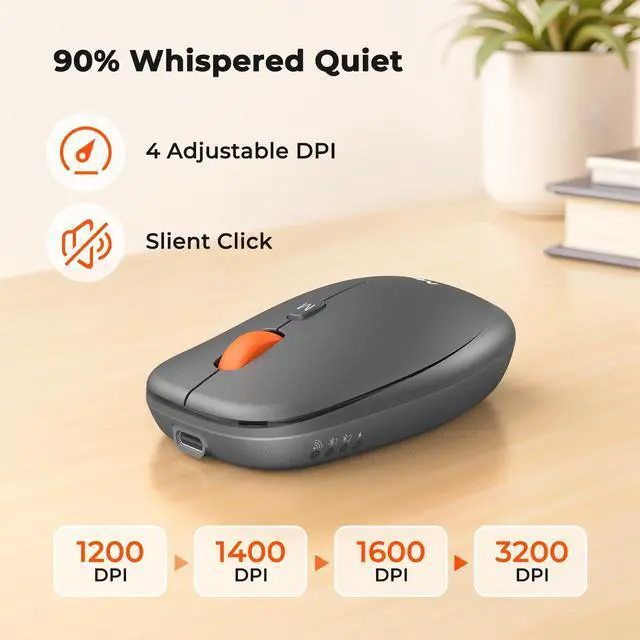 Alt view image 7 of 7 - Rechargeable Bluetooth Keyboard and Mouse Combo, Scissor-Switch