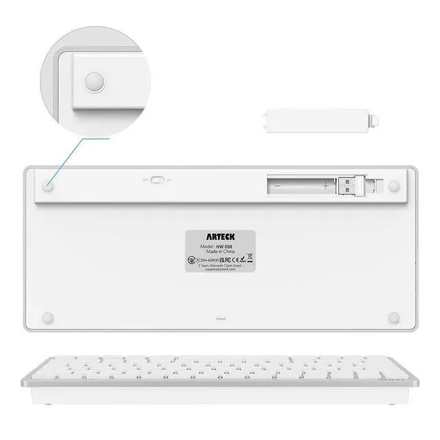 Alt view image 5 of 7 - 2.4G Wireless Keyboard Ultra Slim and Compact Keyboard with Media Hotkeys for Computer Desktop PC Laptop Surface Smart TV and Windows 11/10/8/7, Silver