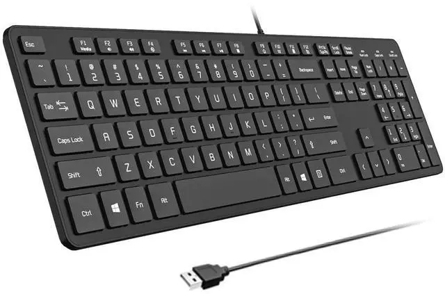 Main image of USB Wired Keyboard for Window,Comfortable Quiet Chocolate Keys, Durable Ultra-Slim Wired Computer Keyboard(QWERTY) for PC, Windows 11/10/8/7/XP/Vista KB1430