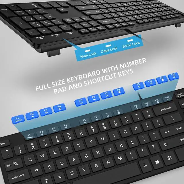 Alt view image 2 of 7 - USB Wired Keyboard for Window,Comfortable Quiet Chocolate Keys, Durable Ultra-Slim Wired Computer Keyboard(QWERTY) for PC, Windows 11/10/8/7/XP/Vista KB1430