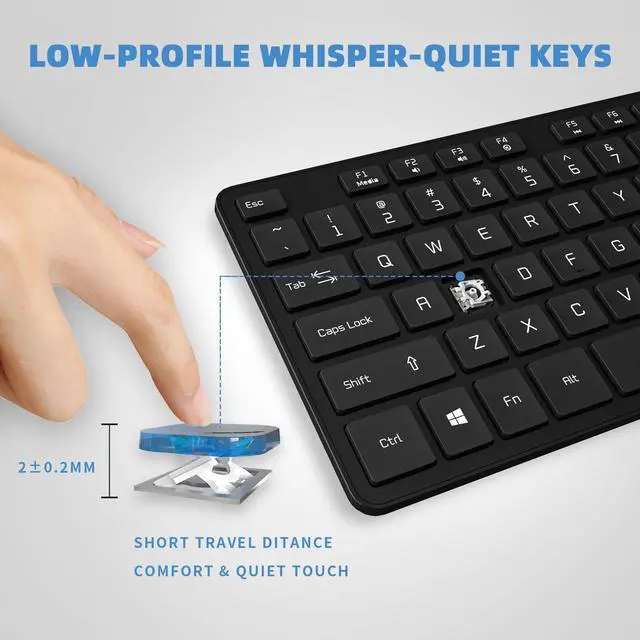 Alt view image 3 of 7 - USB Wired Keyboard for Window,Comfortable Quiet Chocolate Keys, Durable Ultra-Slim Wired Computer Keyboard(QWERTY) for PC, Windows 11/10/8/7/XP/Vista KB1430