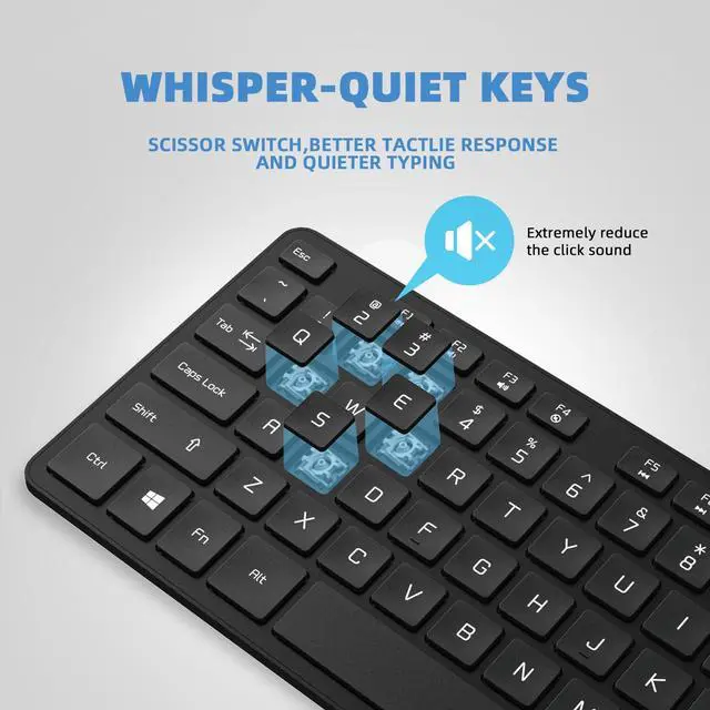 Alt view image 5 of 7 - USB Wired Keyboard for Window,Comfortable Quiet Chocolate Keys, Durable Ultra-Slim Wired Computer Keyboard(QWERTY) for PC, Windows 11/10/8/7/XP/Vista KB1430