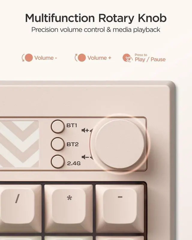 Alt view image 4 of 7 - Pastel Wireless Keyboard, Computer Gaming Keyboard -Pink