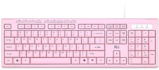Main image of RK907 Ultra-Slim Compact USB Wired Keyboard for MAC and PC-Pink