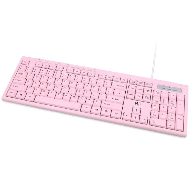 Alt view image 2 of 7 - RK907 Ultra-Slim Compact USB Wired Keyboard for MAC and PC-Pink