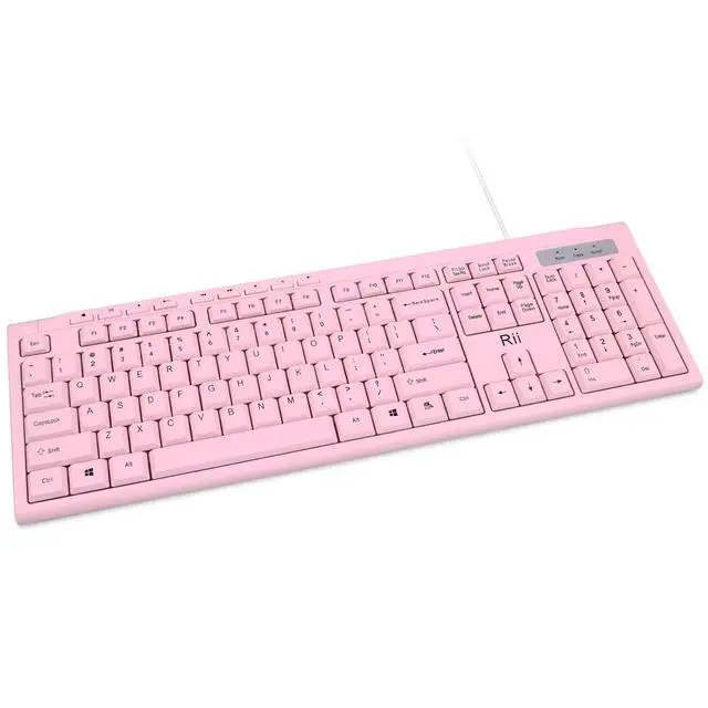 Alt view image 3 of 7 - RK907 Ultra-Slim Compact USB Wired Keyboard for MAC and PC-Pink