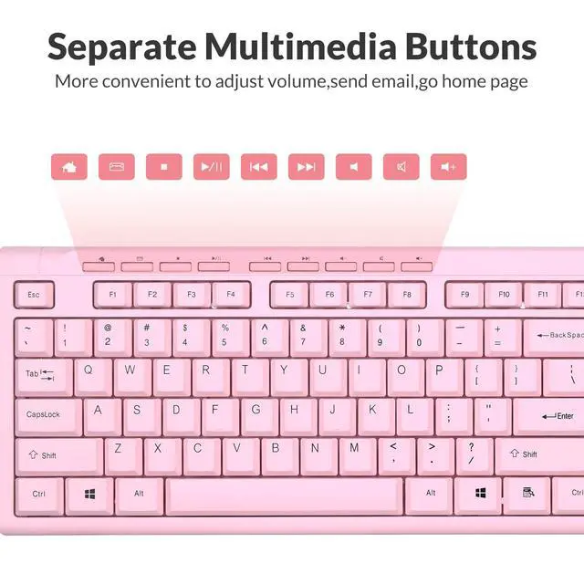Alt view image 5 of 7 - RK907 Ultra-Slim Compact USB Wired Keyboard for MAC and PC-Pink
