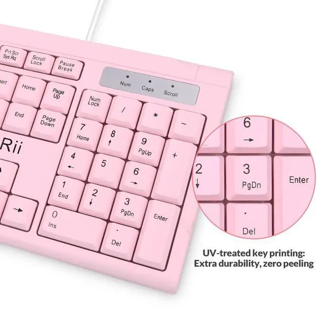 Alt view image 6 of 7 - RK907 Ultra-Slim Compact USB Wired Keyboard for MAC and PC-Pink